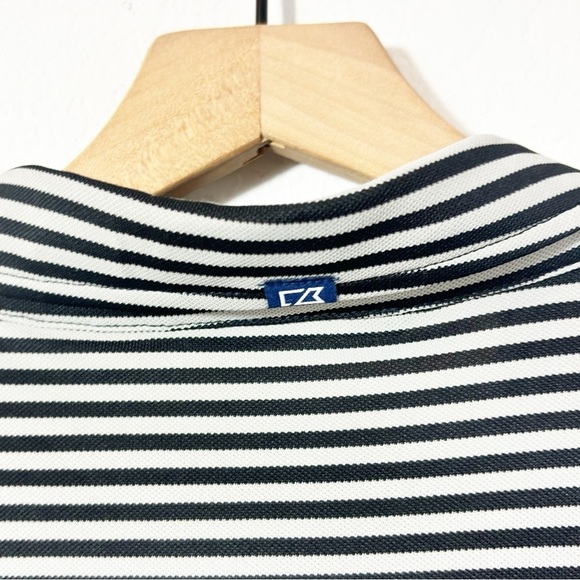 CUTTER AND BUCK BLACK GREY STRIPED MEN POLO SHORT SLEEVE SIZE 1XB BRAND NEW - Picture 4 of 8